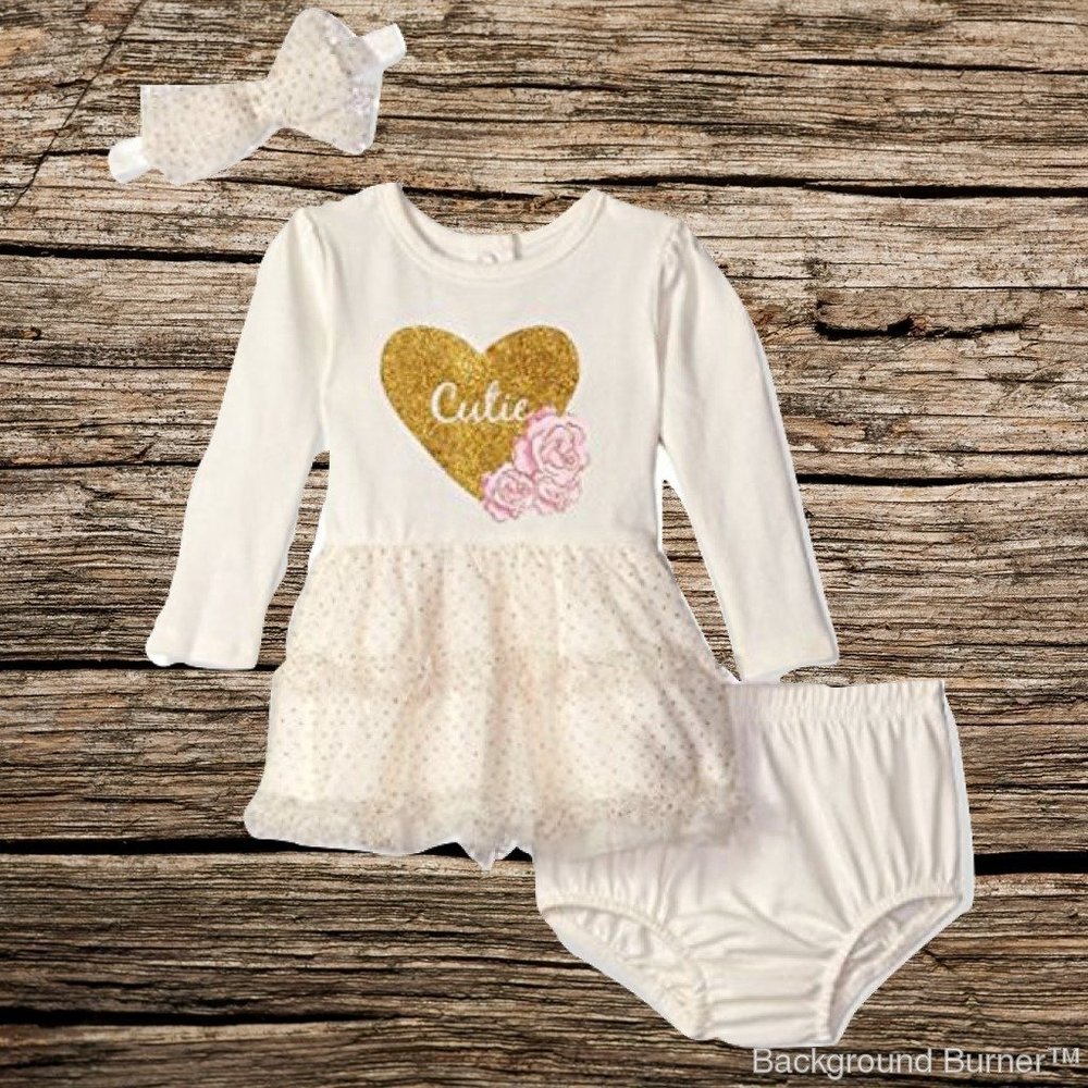 Vitamin Baby Valentines Day Heart Ruffle Dress Set
